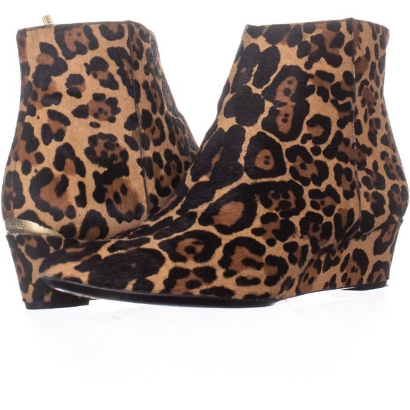 Calvin Klein Shoes - Calvin Klein Gael Calf Hair Leopard Ankle Boot